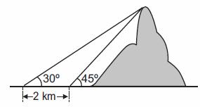 Questão 14) Ao aproximar-se de uma ilha, o capitão de um navio avistou uma montanha e decidiu medir a sua altura. Ele mediu um ângulo de 30 na direção do seu cume, como indicado na figura.