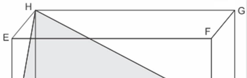 QUESTÃO 6 (UFRGS) Considere ABCDEFGH um paralelepípedo reto-retângulo conforme representado na figura abaixo. Se as arestas do paralelepípedo medem, 6 e 0, o volume do sólido ACDH é a) 0. b) 0. c) 0.