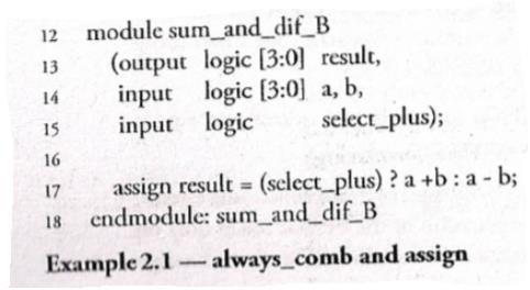 Circuitos Combinacionais Especificação em SystemVerilog Always_comb