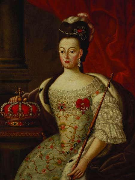 126 "RAINHA DONA MARIA I" óleo sobre tela, escola portuguesa, séc. XVIII/XIX, reentelado e restauros Dim. - 110 x 85 cm 5.000-7.