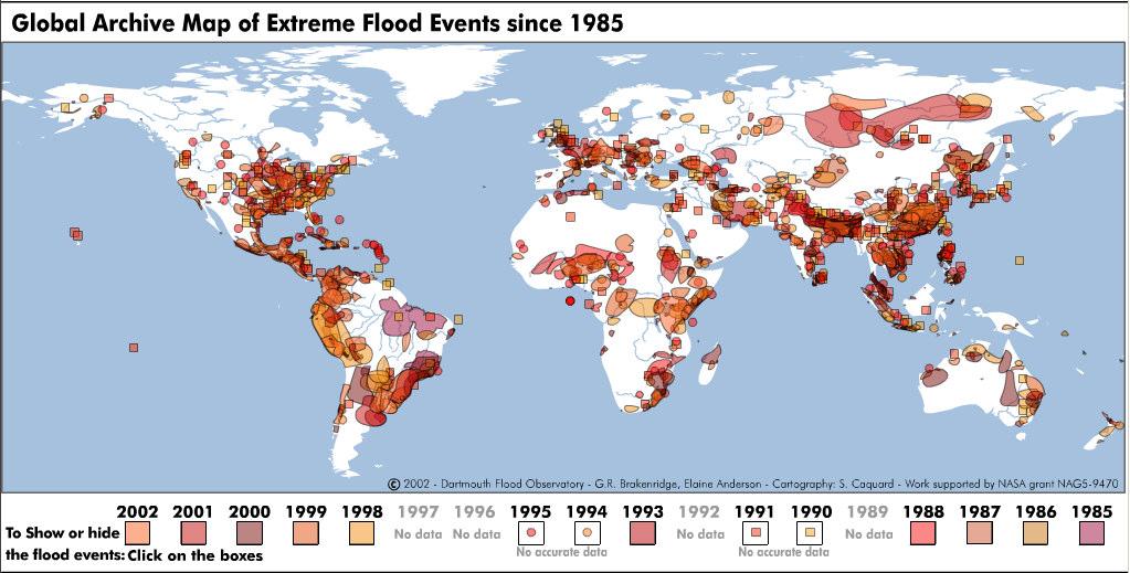 Enchentes no Mundo Fonte: http://www.