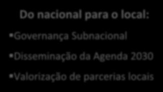 As 3 etapas da Agenda 2030: foco na interiorização NEGOCIAÇÃO Do global