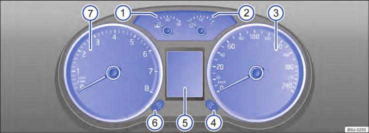 4 4 5 6 7 Botão de ajuste do relógio. Com a ignição ligada, pressionar o botão por aproximadamente 5 segundos para iniciar o ajuste do relógio.