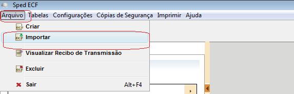 um arquivo para importação no validador da ECF.
