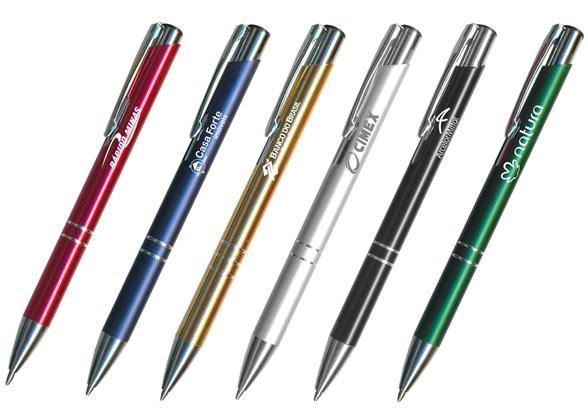 CONJUNTO DE CANETAS - Conjunto Alfa - Conjunto (caneta ou lapiseira) de metal com revestimento colorido - Caneta escrita média 1mm.