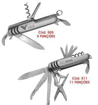 CANIVETE - Canivete 5 ou 11 funções - Gravação a laser - Embalagem: