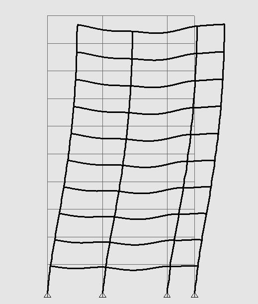 carregamento vertical e a uma ação do vento. Esta estrutura foi analisada por um modelo tridimensional conforme mostrado na figura 7. Fig.