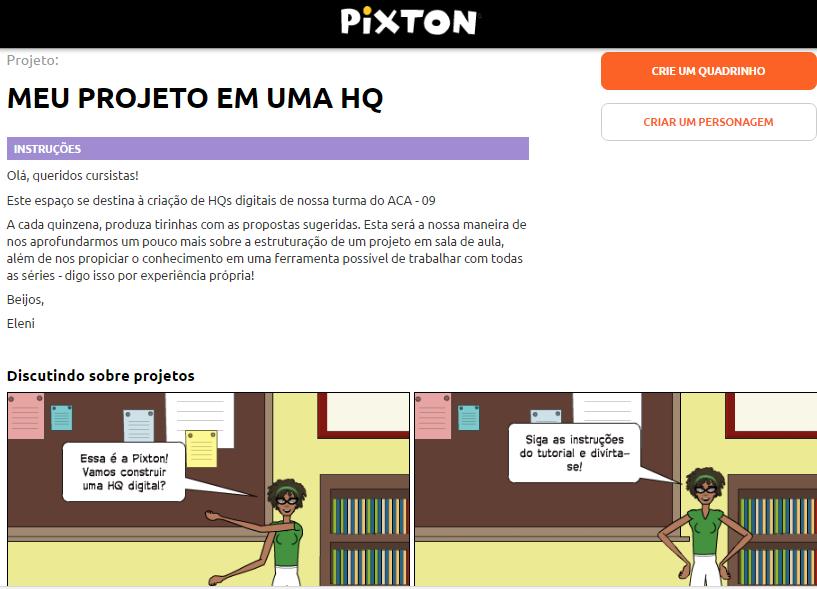 6. Agora escolha se quer começar a criar os seus quadrinhos, ou