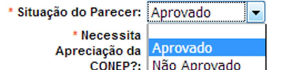 3. DETERMINANDO PENDÊNCIA ATRAVÉS DE PARECER Para determinar situação de pendência na emissão do parecer deve-se selecionar a