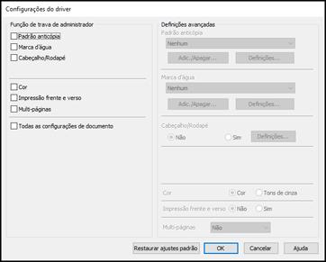 Windows Vista: Clique em e selecione Painel de controle. Clique em Impressora em Hardware e som, depois clique com o botão direito do mouse no seu produto e selecione Propriedades da impressora. 2.