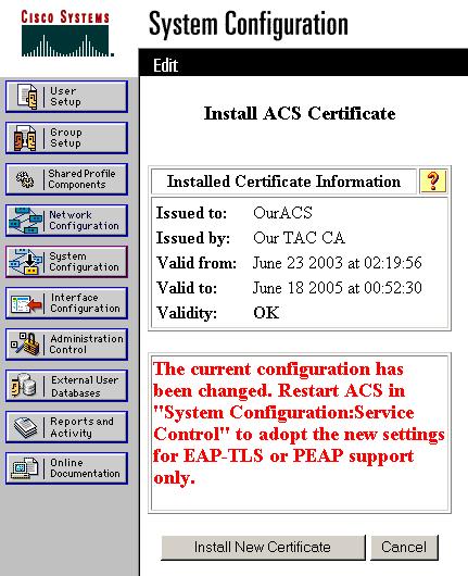 vez. Especifique as autoridades de certificado adicionais em que o ACS deve confiar O ACS confia automaticamente CA que emitiu seu próprio certificado.