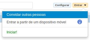 Salas de usuários Formulário para convidar pessoas (Outra opção é simplesmente