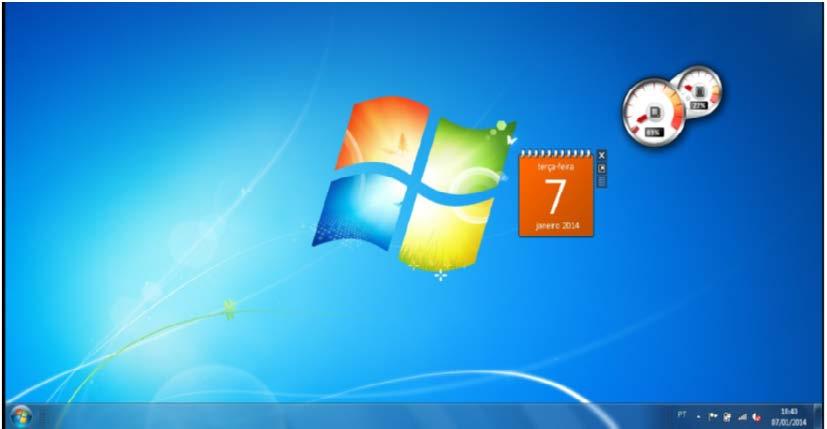 Windows 7 INFORMÁTICA AREA DE TRABALHO OU DESKTOP A área de trabalho ou desktop é uma pasta do sistema