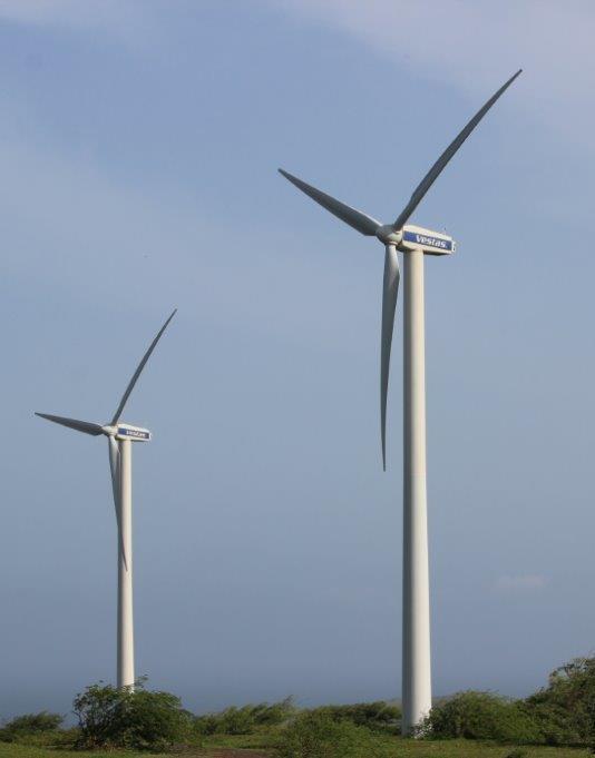 Figura 1.1 Turbina eólica de eixo horizontal. A correta caracterização do vento num dado local é essencial para o estudo de viabilidade económica e para o projeto das turbinas a instalar.