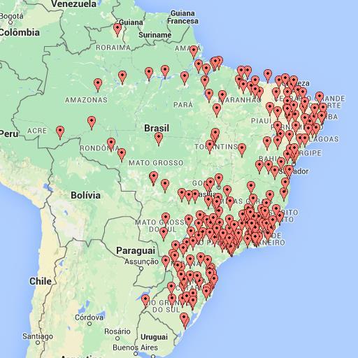 Os dados populacionais foram baseados em dados do IBGE e suas projetções.