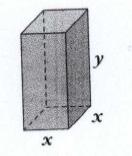 5. Considere a seguinte caixa de base quadrada.