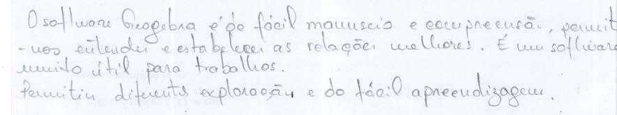 eficiente, recorrendo ao software GeoGebra, conforme a opinião deixada pelos