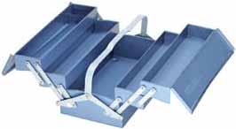 compartimento aberto T GEDORIT azul T Dimensões: A 210 x L 535 x P 225 mm T Especialmente adequada para conjuntos S 1151 M e S 1151 A 1263 CAIXA DE FERRAMENTAS 3 compartimentos T Com articulações