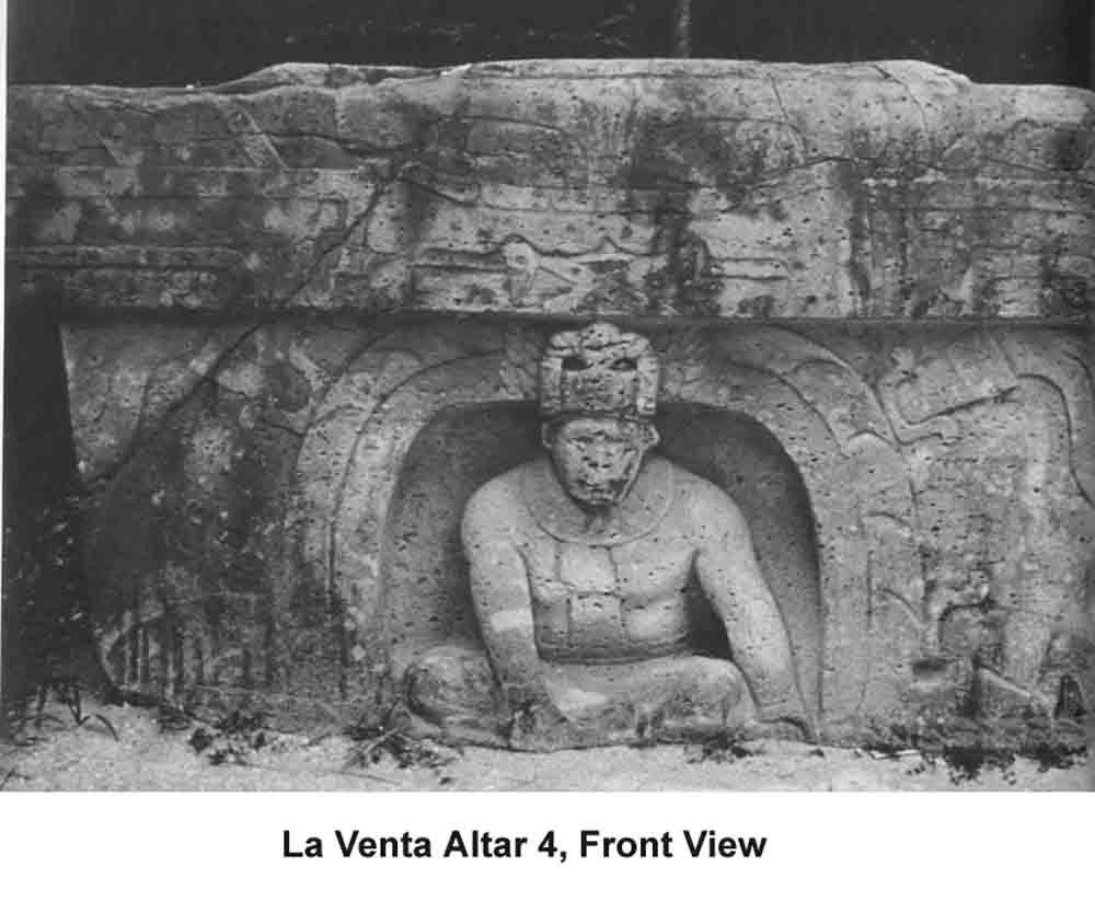 La Venta (povo olmeca, atual México, c.800 a.c. 400 a.c.) Ao lado, um trono.