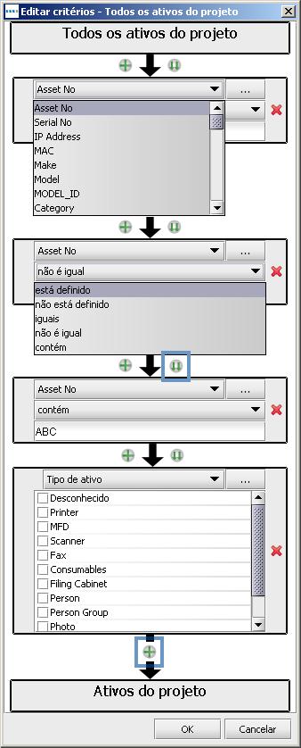 Selecionar qualquer campo na Personalizações de ícones Escolha de critérios Definir diversos filtros para um campo Texto livre e