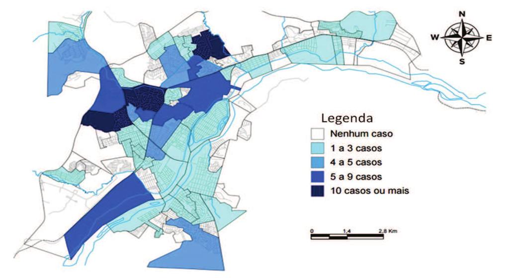 136 Leishmaniose visceral humana em Minas Gerais Foram registrados vinte óbitos no período correspondendo a Figura 4 humana por bairros em Governador Valadares-MG, 2008 a Tabela 1.