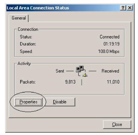 Clicar em Network and Dialup Connections e selecionar Local Area Connection.