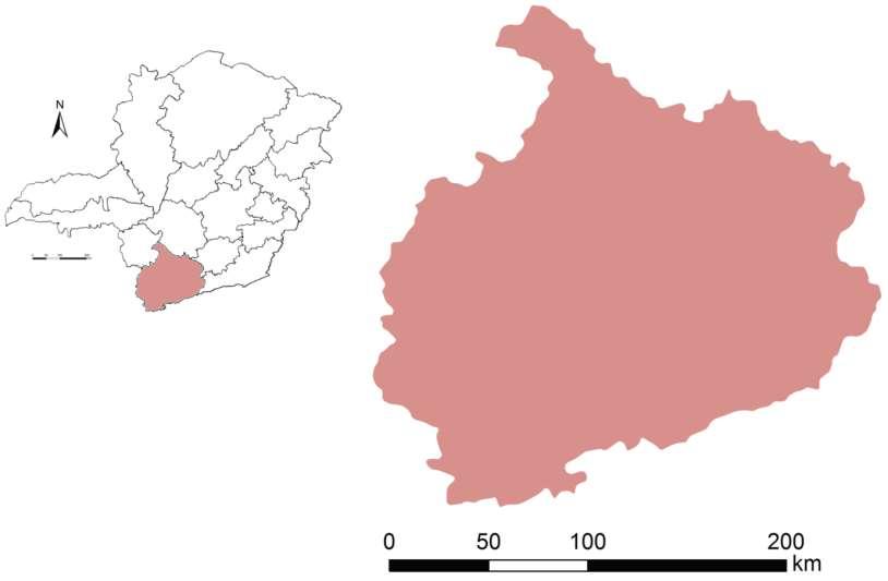 Distribuição do Distritos Sul Alfenas Três Pontas