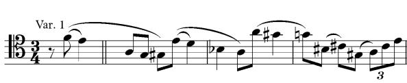 Figura 2: Variação 1. A variação 2 se utiliza da separação em duas vozes do material apresentado na variação 1.