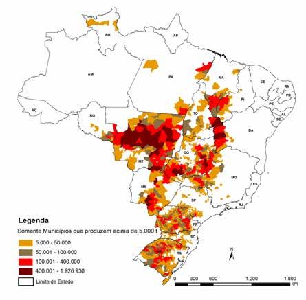 Figura 31 Mapa da produção agrícola Soja Fonte: Conab/IBGE.