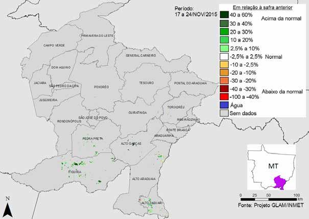 7.5.2. Sudeste do Mato Grosso Figura 7 Mapa de anomalia do IV das atuais lavouras de grãos, em relação ao ano passado.