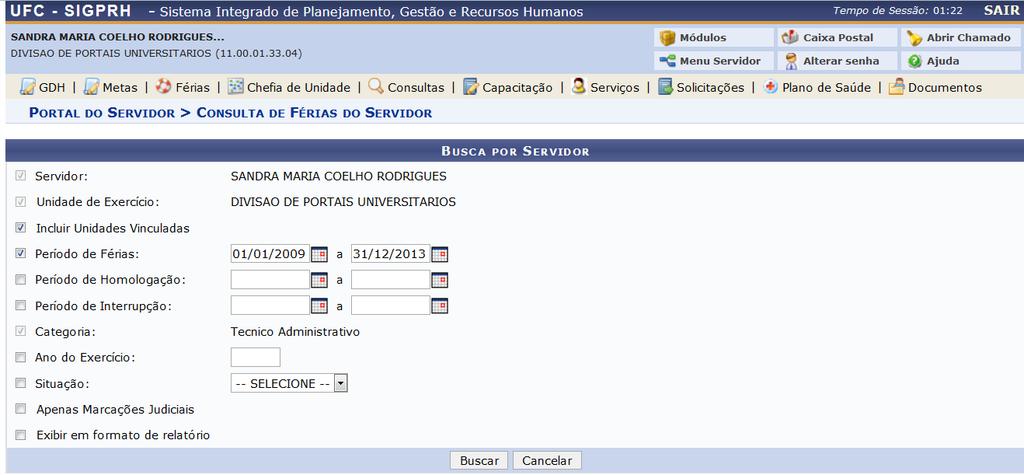 Caso desista da operação, clique em Cancelar e confirme na caixa de diálogo que será gerada posteriormente. Para prosseguir, clique em Buscar.