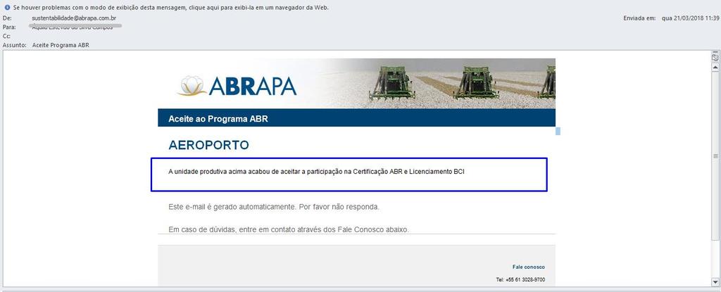 4º Passo: Caso o responsável pela Unidade Produtiva acuse o não recebimento de e-mail ou tenha imputado o aceite de maneira icorreta, para reenviar o convite, basta clicar no ícone envelope em Opções