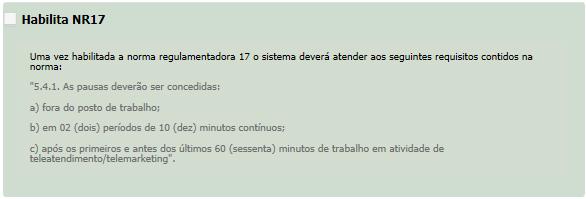 Extra: Marque esta opção caso a empresa deseje que o software realize o cálculo de: - horas da falta (no caso de ter faltado); - atraso, quando o tempo de pausa é maior do que deveria; - não calcule