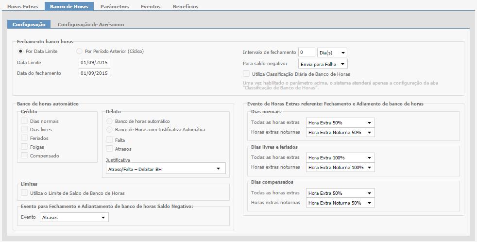 Arredondamento Individual: Quando selecionado este option button, o sistema irá aplicar a regra de arredondamento para cada falta e atraso apurado no dia, ou seja, [entrada / intervalo / saída].