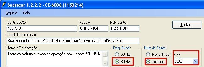 3.3 Valores das funções 50N/51N Figura 15 Dentro da opção de Seq.