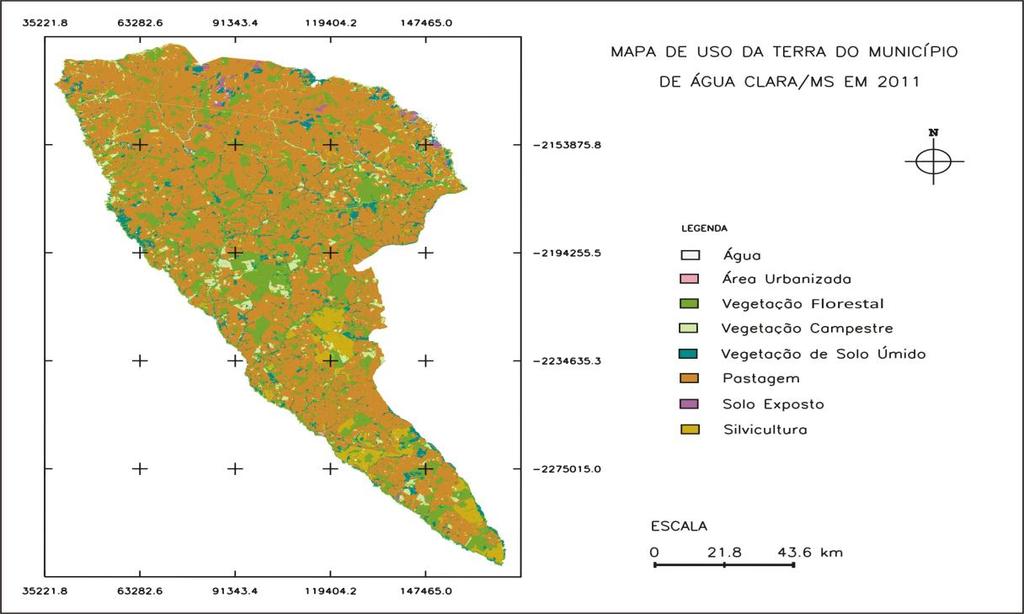 Figura 2: Mapa de Uso da Terra no município de Água Clara/MS.