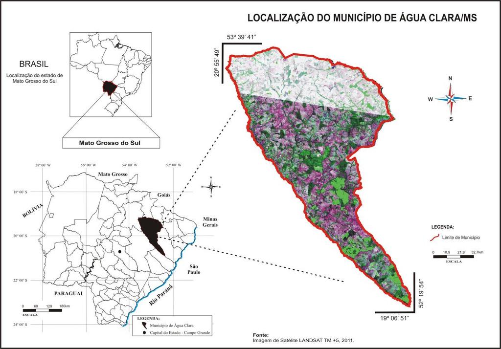 Figura 01: Mapa de localização do município de Água Clara/MS.