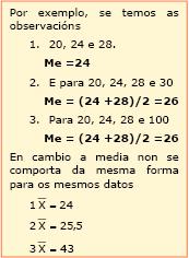 2.d Media e mediana comparadas Le o texto e completa os valores da media e a mediana en cada caso: Datos Media Mediana 4, 6 4, 6, 8 4, 6, 11 Os valores 8 e 11 considéranse observacións.