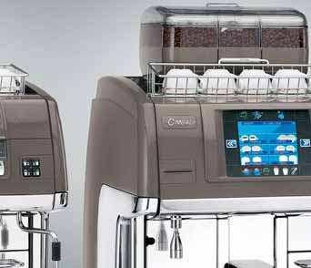 S39 Barsystem is available in two versions: equipped with a coffee delivery group and a Turbosteam wand; equipped with the Cappuccino System with the