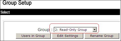 Na janela de ACS, clique a instalação de grupo, e escolha o grupo de leitura apenas da lista de drop-down do grupo. 2.