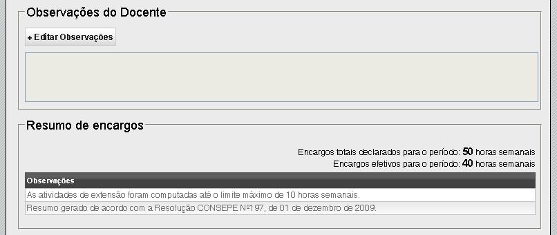 Esta é a página principal do sistema. É nela que estarão todas as informações importantes do professor. Na parte superior, estarão os botões que irão variar dependendo de suas permissões.