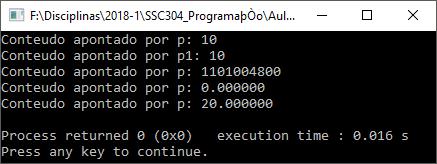 13 # include <stdio.h> Exemplo 3 int main() { int *p, *p1, x = 10; float y = 20.