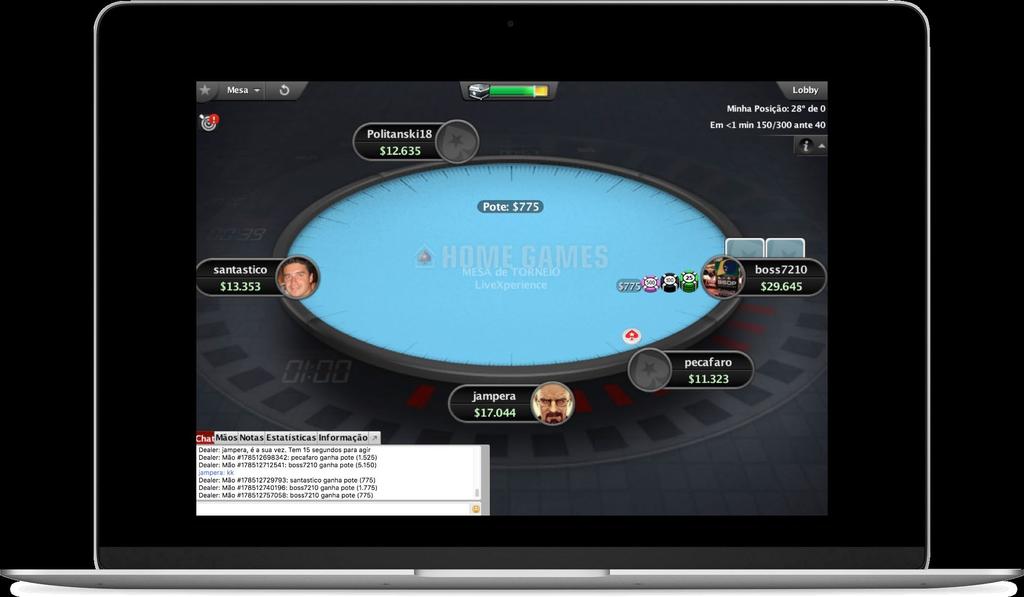 Home Game LiveXperience Nosso Home Game dentro da plataforma Pokerstars