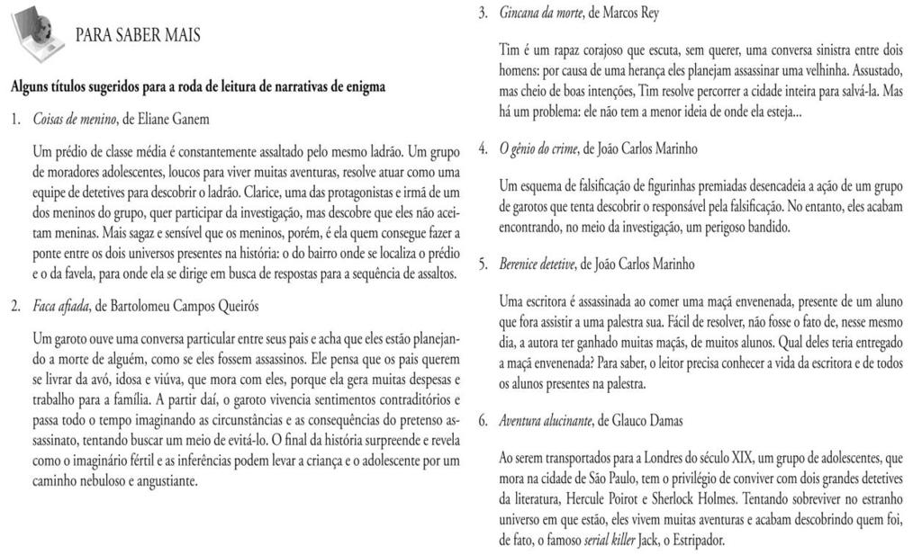 Caderno do Aluno de Língua Portuguesa (2014-2017), 6º ano, Ensino Fundamental II, volume 2, pp. 30 e 31.