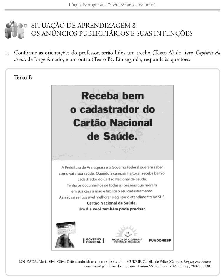 219 Imagem 30: Cartas de amor, de Mariana Alcoforado. Fonte: Secretaria da Educação do Estado de São Paulo.
