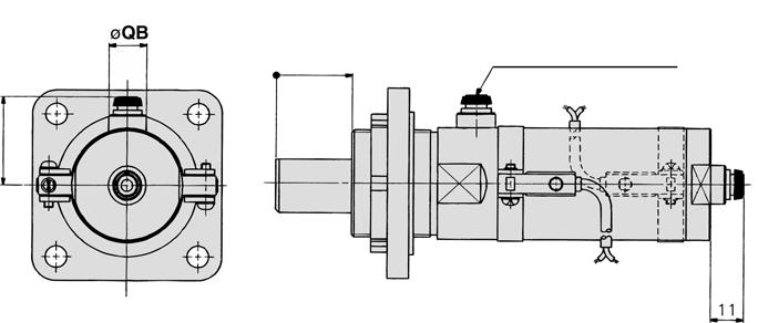 Configuração da haste Modelo antigiro Cilindro de topo Série SG Modelo básico/montagem de suporte stes 2 desenhos representam a haste saída. Diâmetro: ø, ø SG-K (2 + ) M4.