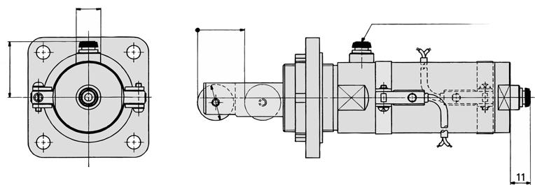 Série SG Configuração da haste Modelo de rolete Modelo básico/montagem de suporte stes 2 desenhos representam a haste saída. Diâmetro: ø, ø SG- ø24 M x 1.