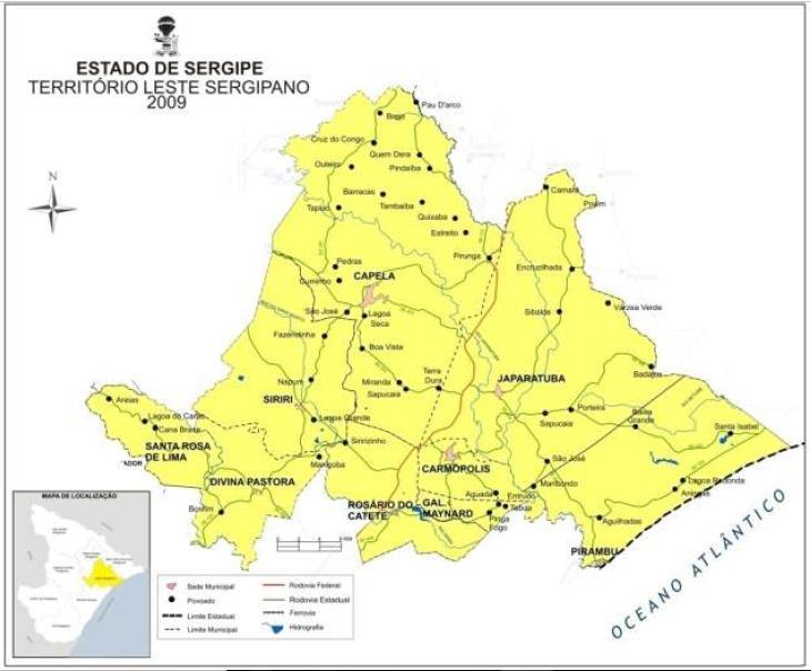 Localizado no Leste do Estado de Sergipe é formado por nove municípios: Capela, Carmópolis, Divina Pastora, General Maynard, Japaratuba, Pirambu, Rosário do Catete, Santa Rosa de Lima e Siriri.