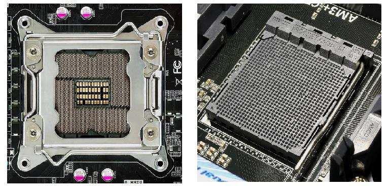 As pinagens podem variar conforme o tipo de processador, e quem monta computadores no braço precisa prestar atenção na compatibilidade entre a pinagem (número e posicionamento dos pinos) do soquete