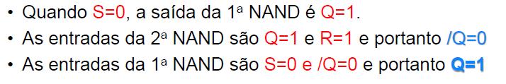 Explique o funcionamento do FLIP-FLOP do tipo SR abaixo